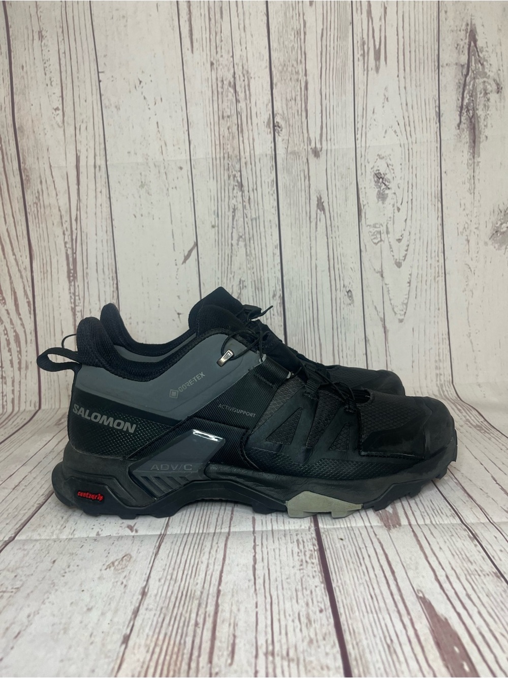 Salomon X Ultra 4 GTX Men’s Size 8 Black Waterproof Hiking Trail Shoes